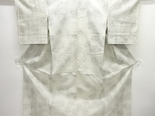 JAPANESE KIMONO / ANTIQUE KIMONO FOR SUMMER / SILK / TSUMUGI / WOVEN LEAVES